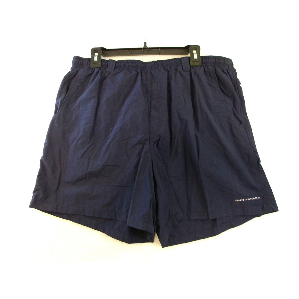 Columbia PFG Omni-Shade Navy Blue Fishing Shorts Mens XL 6 Inch Inseam FM4009